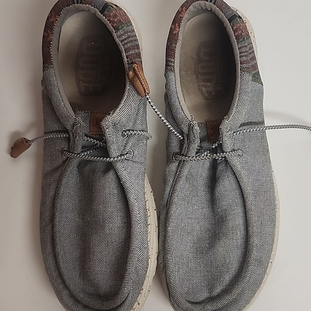 Hey Dude casual Wally Funk Baja gray slip on shoes. Size 10M. Comfortable. - Picture 2 of 11